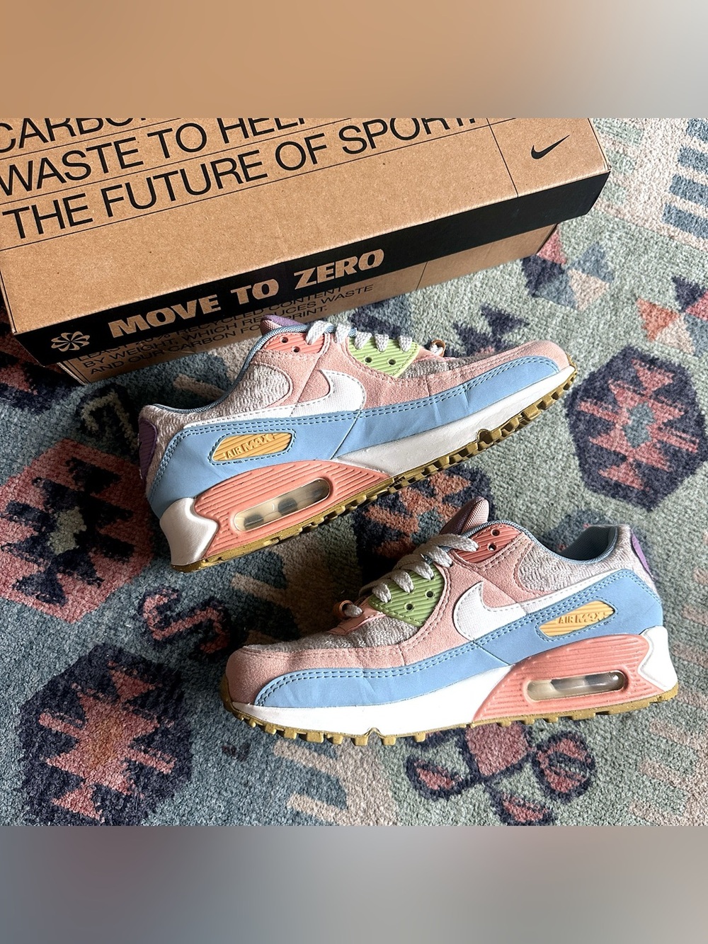 Nike Air Max 90 SE Sun Club Light Ore Wood/Sail Sneakers Sz 7.5